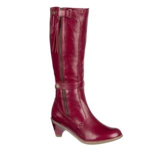 Dr. Martens Jenna Tall Boots Red Leather 7